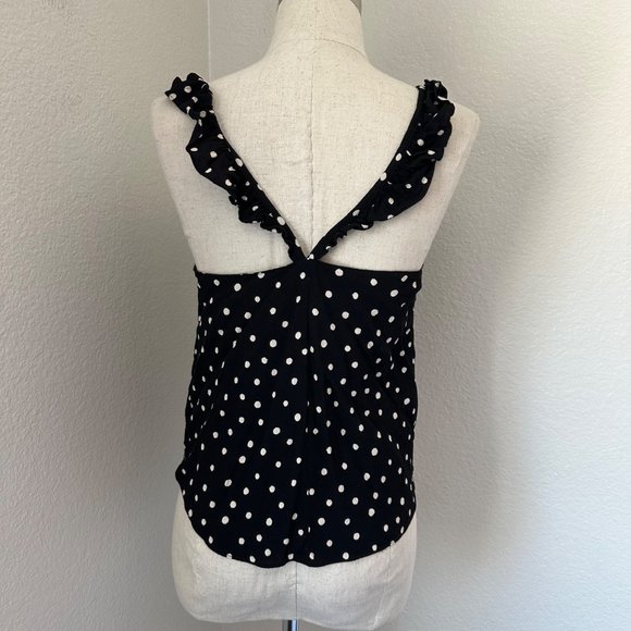 Madewell Polka Dot Ruffle Strap Tank Top Sz 4 - Picture 6 of 8